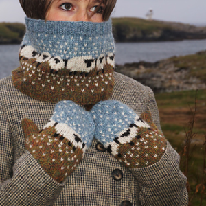 Baa-ble Mittens and Cowl Digital Knitting Pattern